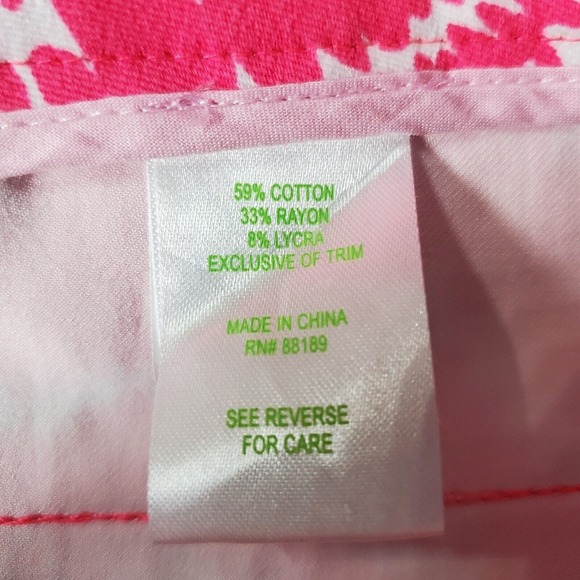 Lilly Pulitzer Women Capri Pants Size 6 Cotton Stretch Pink Preppy Beachy - Picture 8 of 15